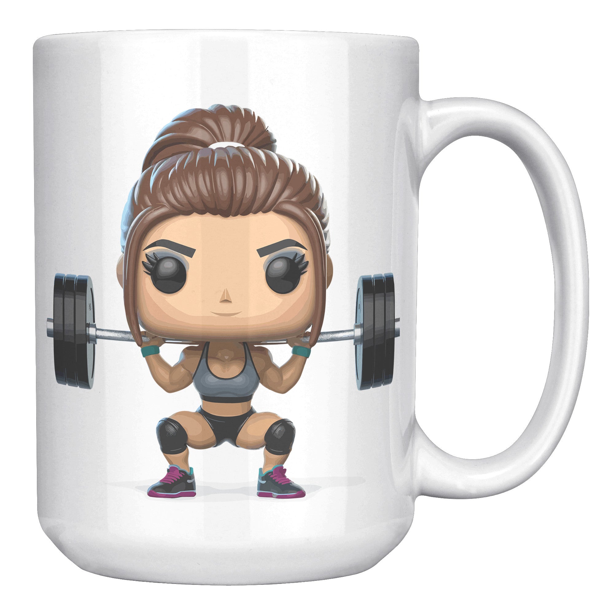 "CrossFit Funko Pop Style Mug - Male Fitness Enthusiast Coffee Cup - Unique Gift for Gym Buffs - Fun Workout-Inspired Drinkware" - D1