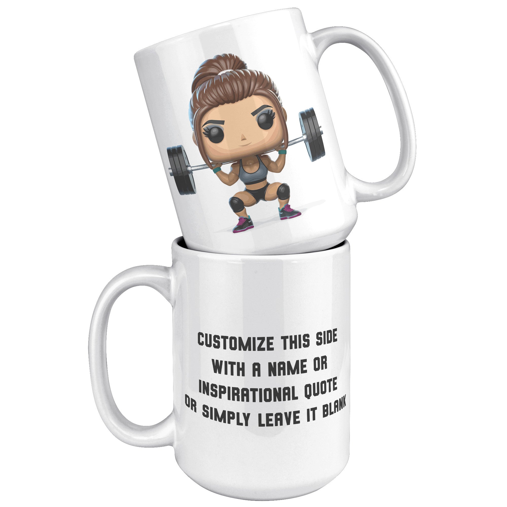 "CrossFit Funko Pop Style Mug - Male Fitness Enthusiast Coffee Cup - Unique Gift for Gym Buffs - Fun Workout-Inspired Drinkware" - D1