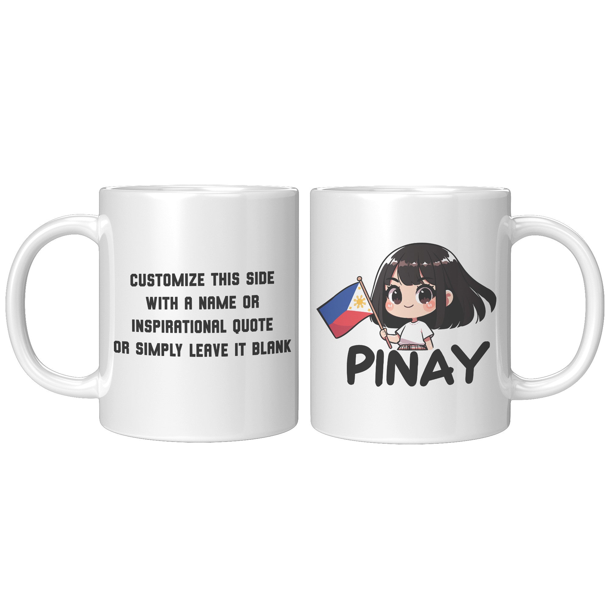 "Cute Cartoon Filipino Pride Coffee Mug - Vibrant Pinoy Pride Cup - Perfect Gift for Filipinos - Colorful Philippines Heritage Mug" - H