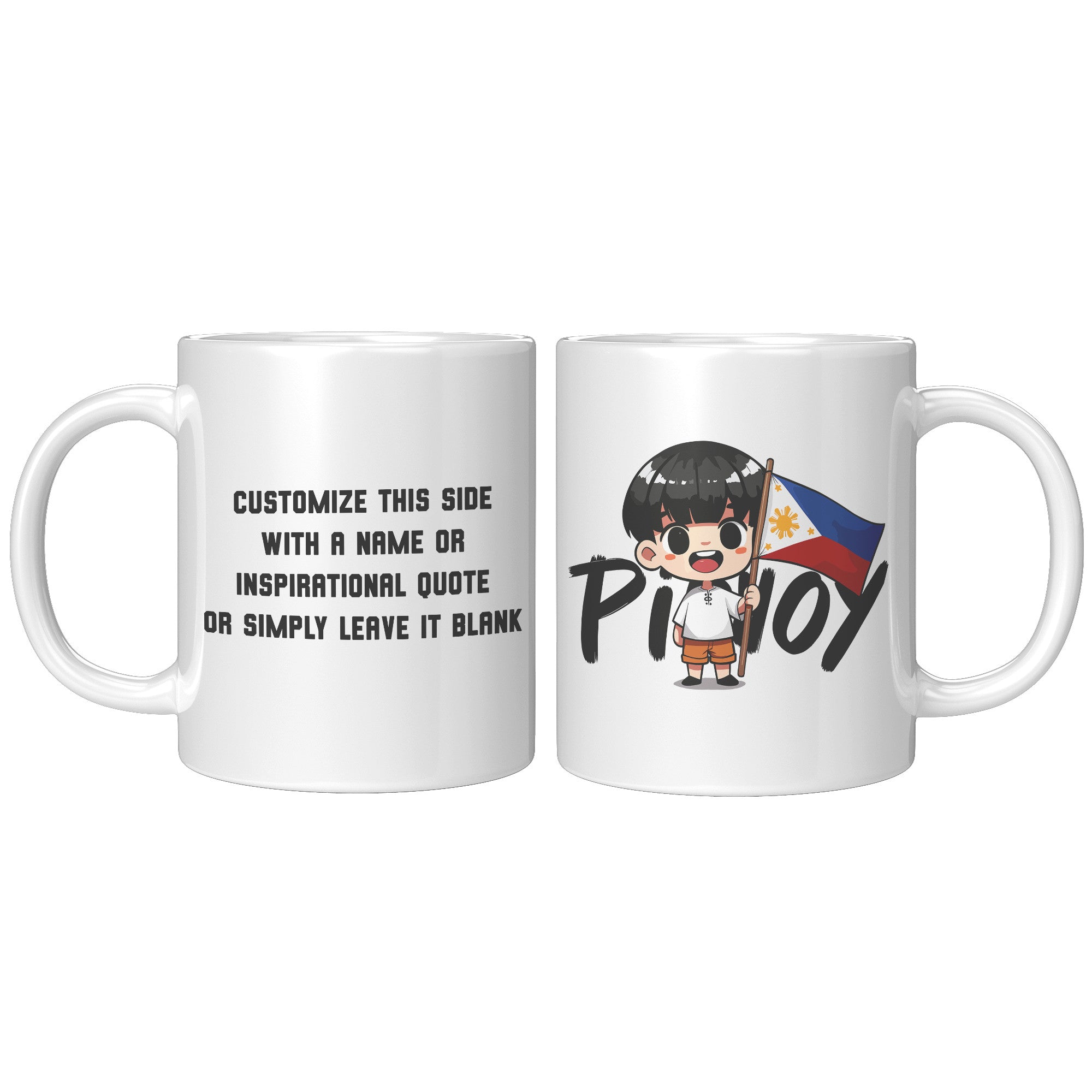 "Cute Cartoon Filipino Pride Coffee Mug - Vibrant Pinoy Pride Cup - Perfect Gift for Filipinos - Colorful Philippines Heritage Mug" - N