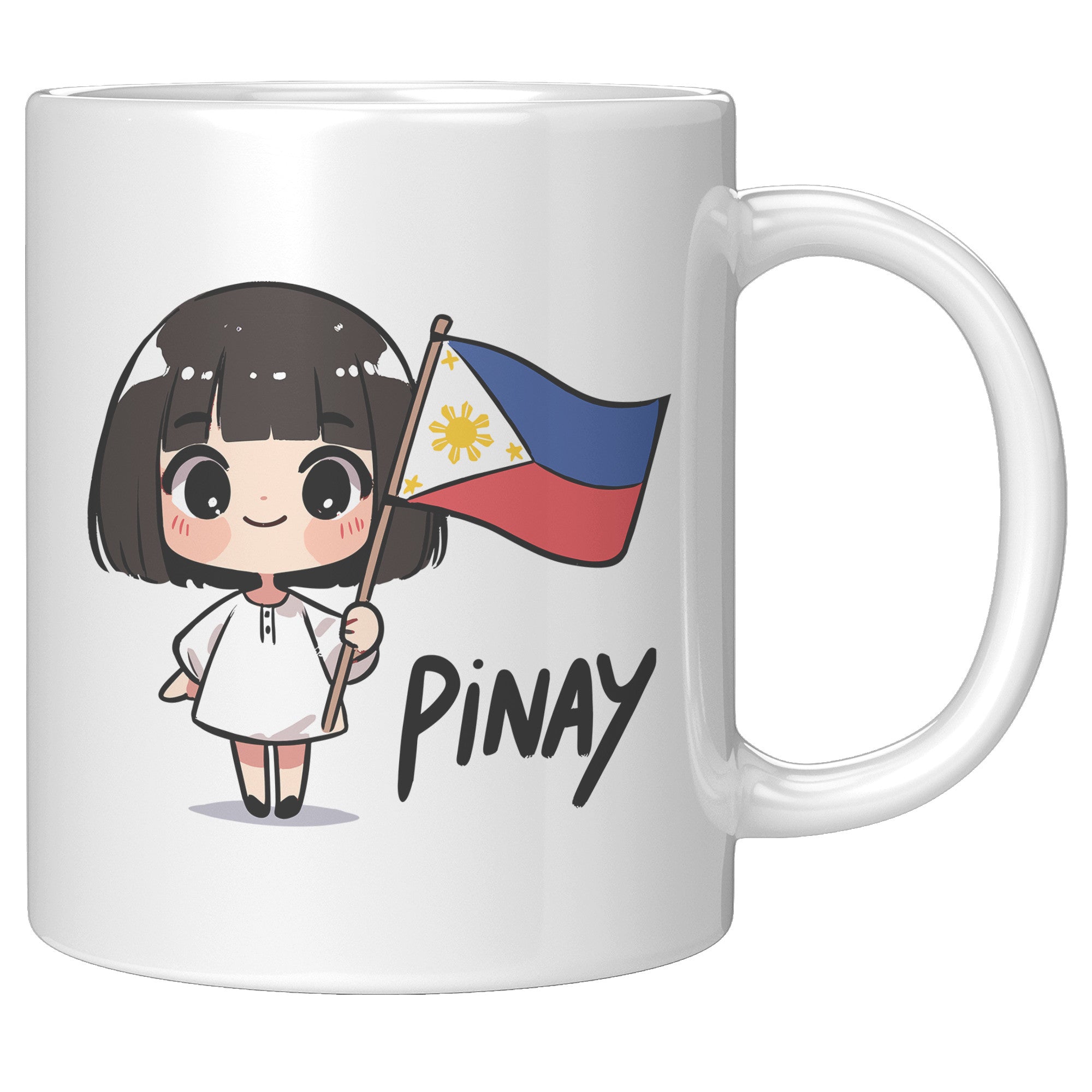 "Cute Cartoon Filipino Pride Coffee Mug - Vibrant Pinoy Pride Cup - Perfect Gift for Filipinos - Colorful Philippines Heritage Mug" - G