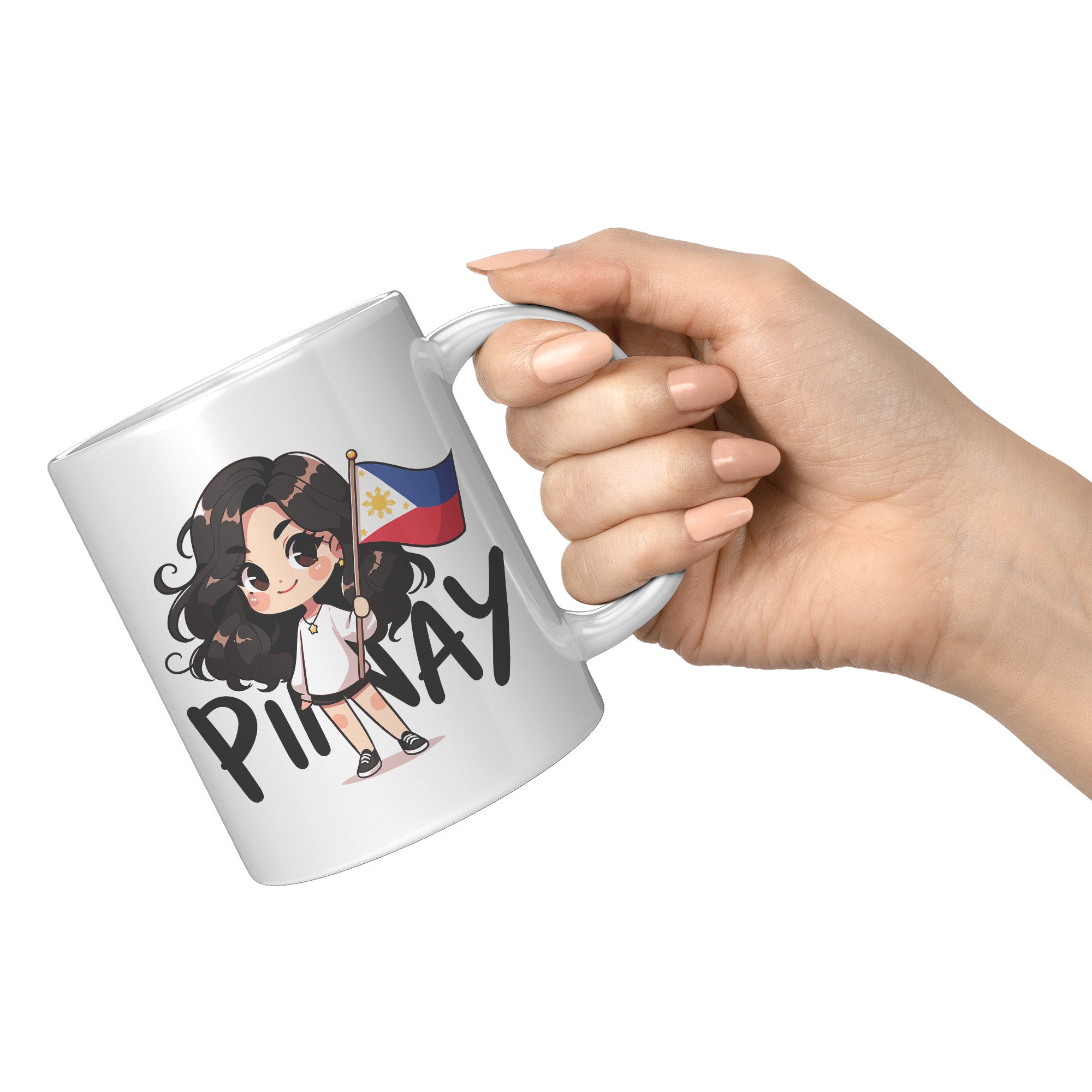 "Cute Cartoon Filipino Pride Coffee Mug - Vibrant Pinoy Pride Cup - Perfect Gift for Filipinos - Colorful Philippines Heritage Mug" - D