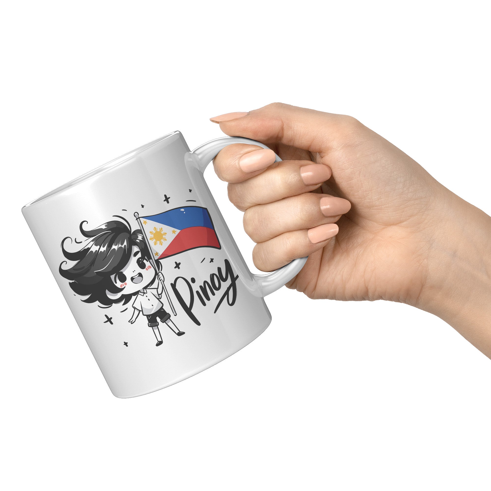 "Cute Cartoon Filipino Pride Coffee Mug - Vibrant Pinoy Pride Cup - Perfect Gift for Filipinos - Colorful Philippines Heritage Mug" - O