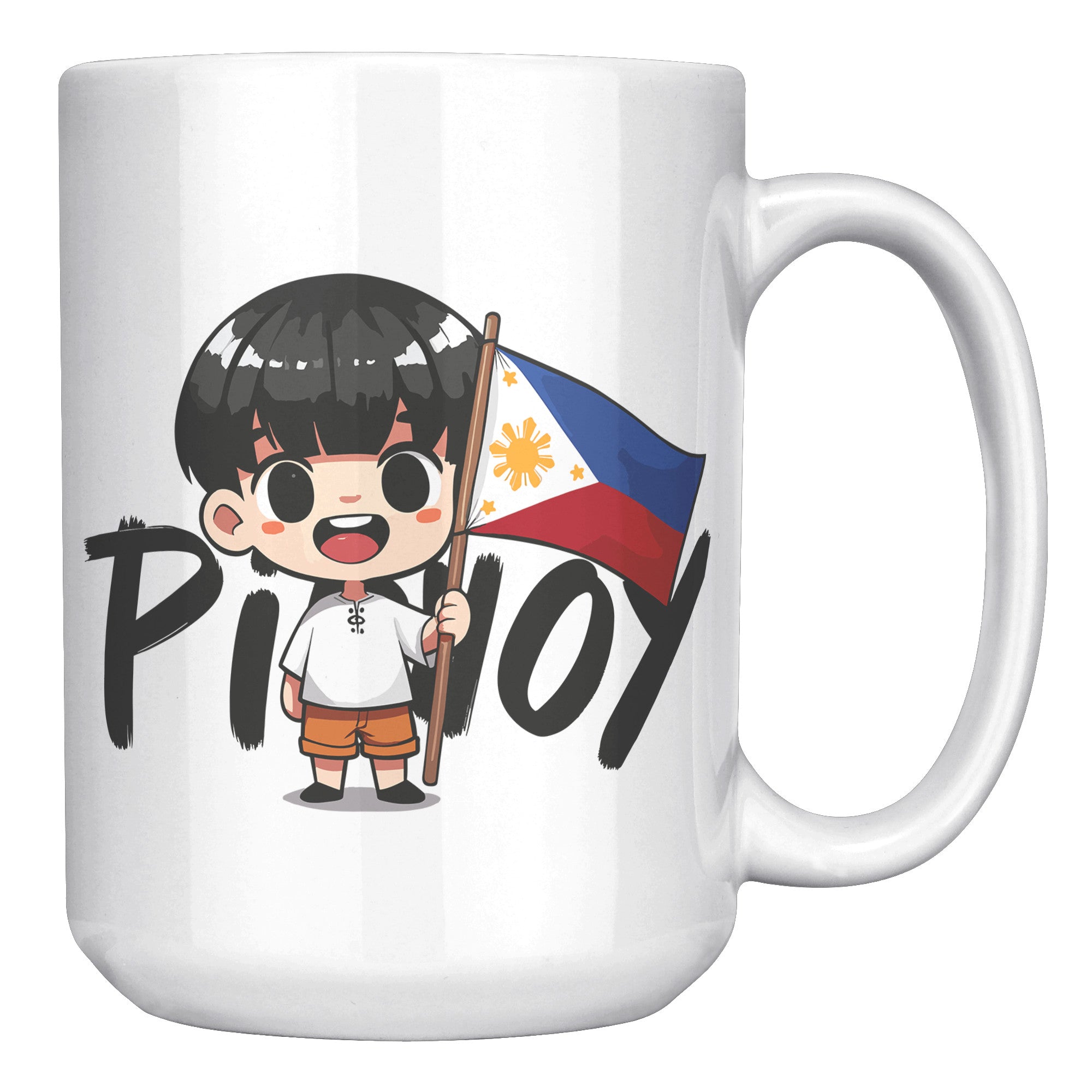 "Cute Cartoon Filipino Pride Coffee Mug - Vibrant Pinoy Pride Cup - Perfect Gift for Filipinos - Colorful Philippines Heritage Mug" - N1