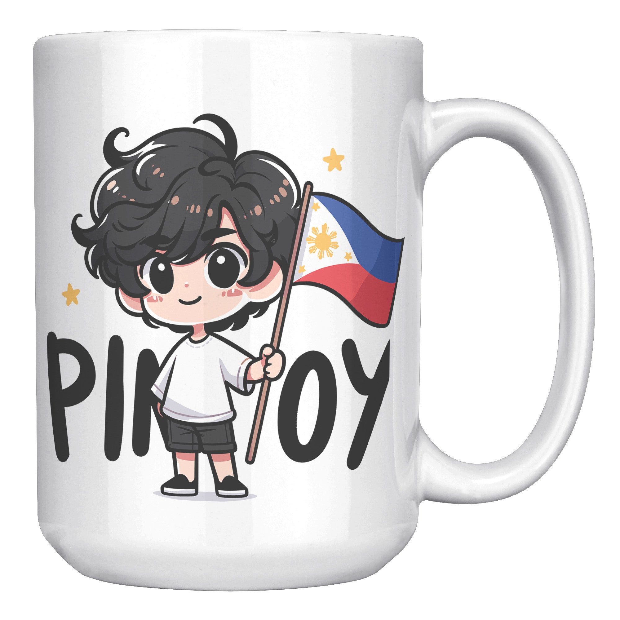 "Cute Cartoon Filipino Pride Coffee Mug - Vibrant Pinoy Pride Cup - Perfect Gift for Filipinos - Colorful Philippines Heritage Mug" - P1