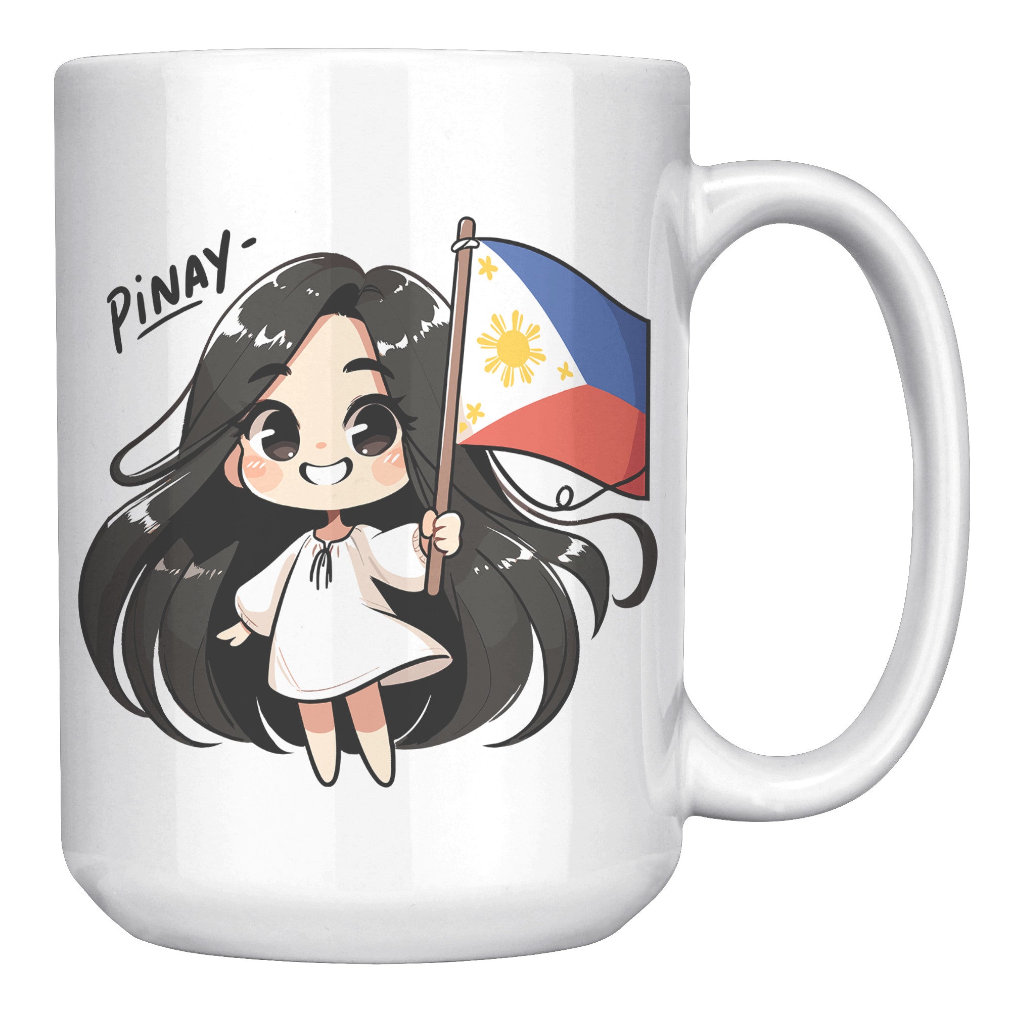 "Cute Cartoon Filipino Pride Coffee Mug - Vibrant Pinoy Pride Cup - Perfect Gift for Filipinos - Colorful Philippines Heritage Mug" - C1