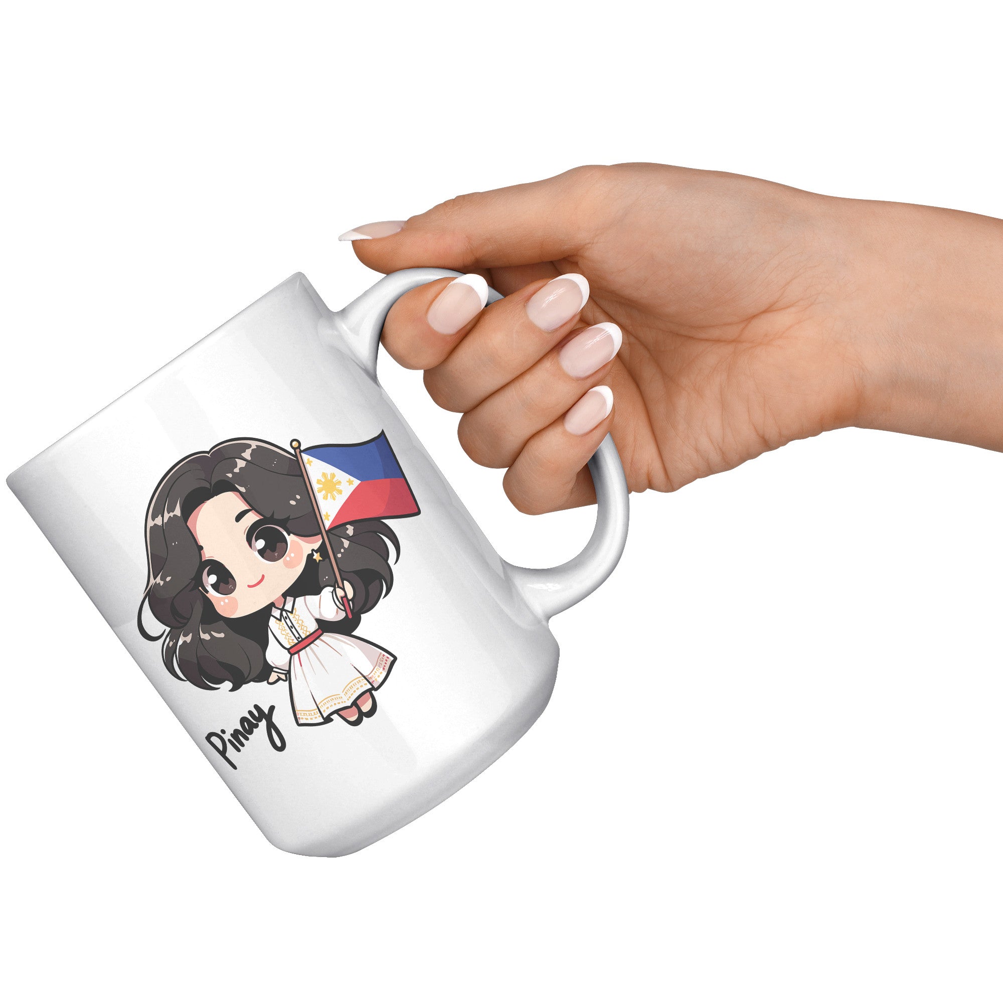"Cute Cartoon Filipino Pride Coffee Mug - Vibrant Pinoy Pride Cup - Perfect Gift for Filipinos - Colorful Philippines Heritage Mug" - L1
