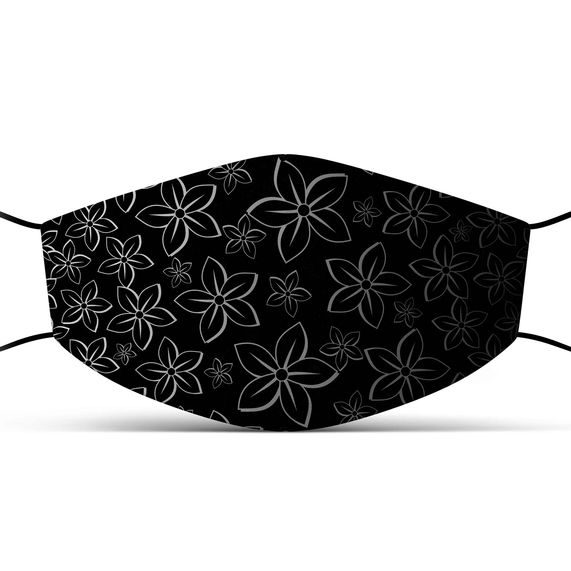 Black Sampaguita Face Mask with pocketMask - My E Three