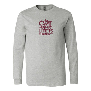 Cat Mama Life is Purrfect Long Sleeve ShirtT-shirt - My E Three