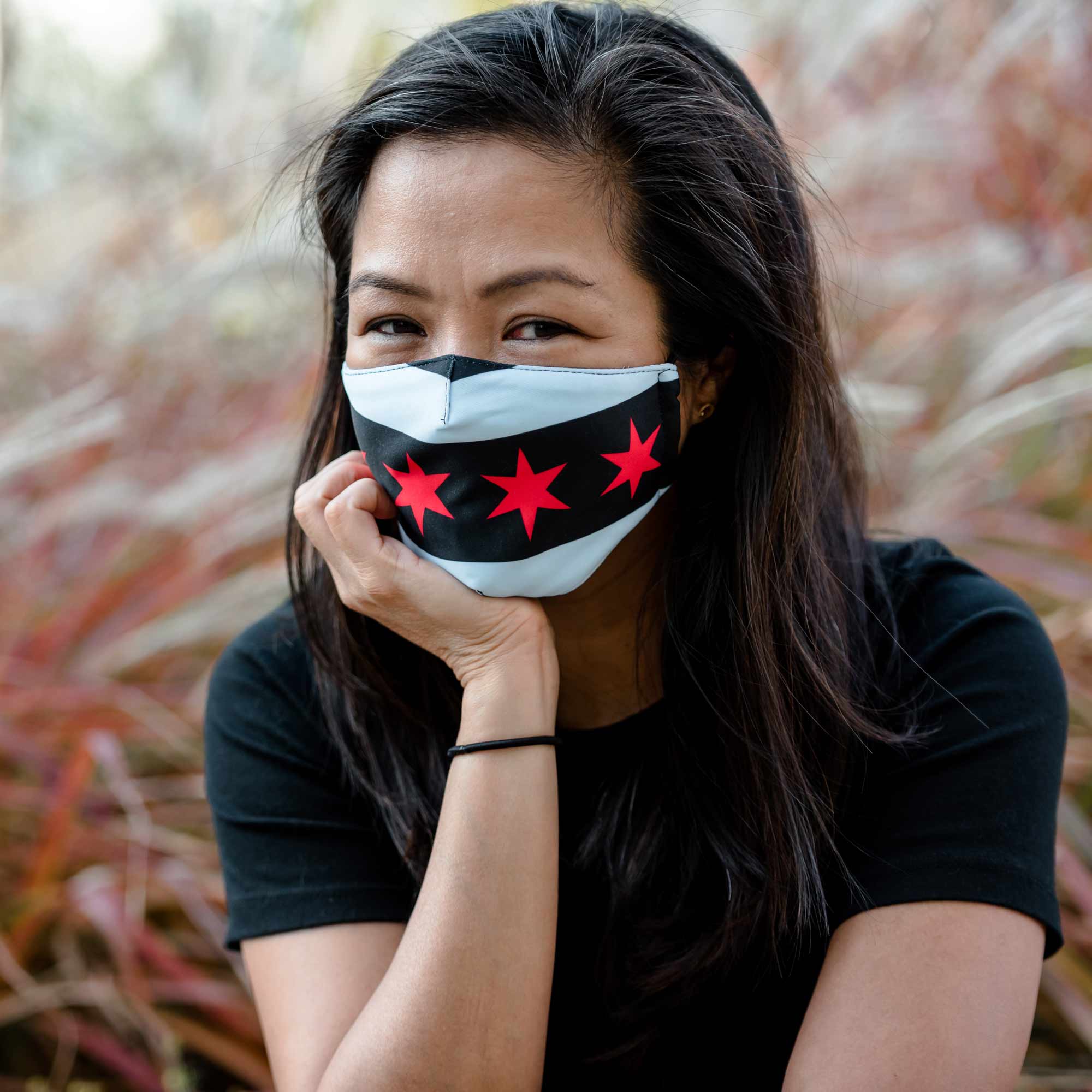 Chicago Black face mask with pocketMask - My E Three