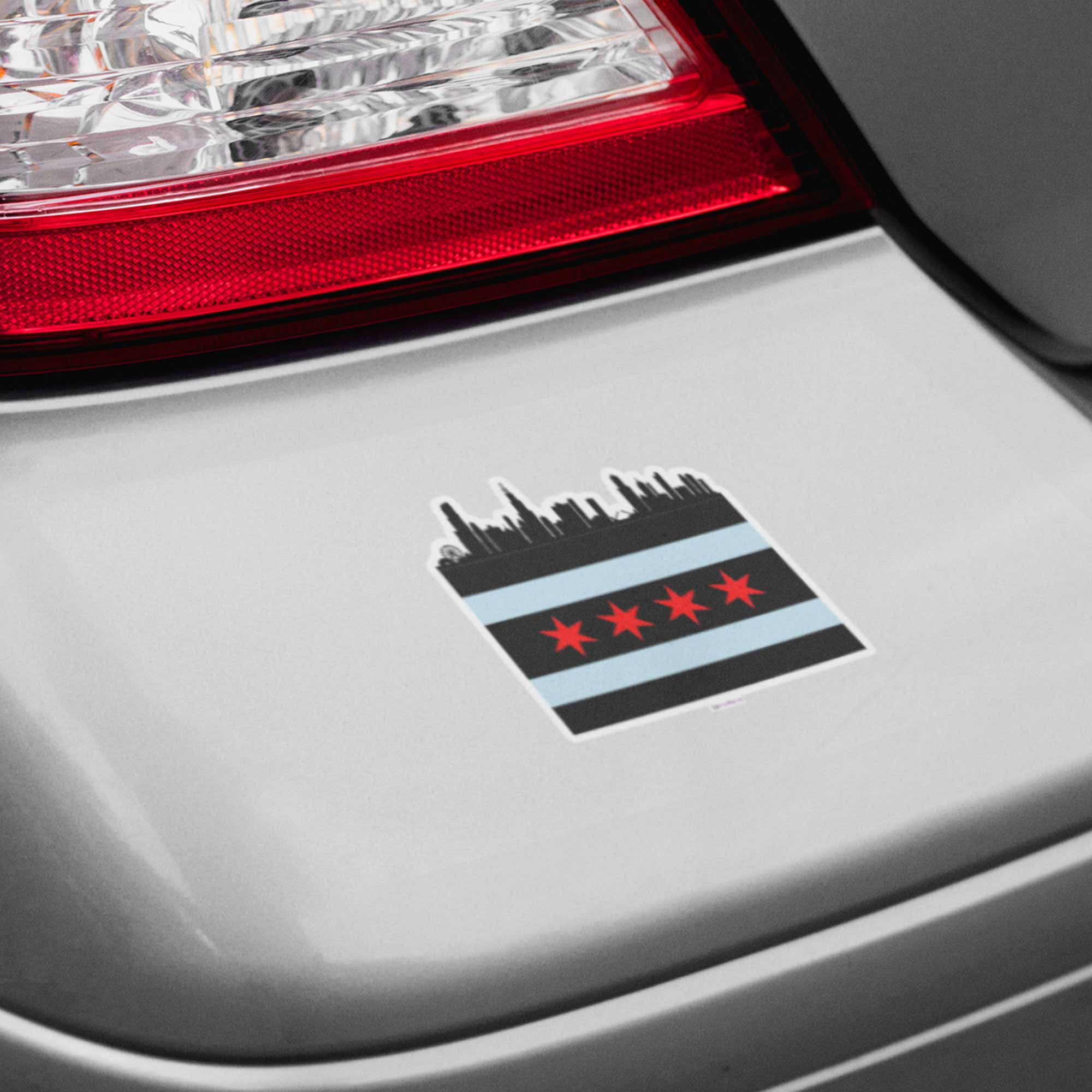 Chicago Skyline Black - Sticker or MagnetSticker or Magnet - My E Three