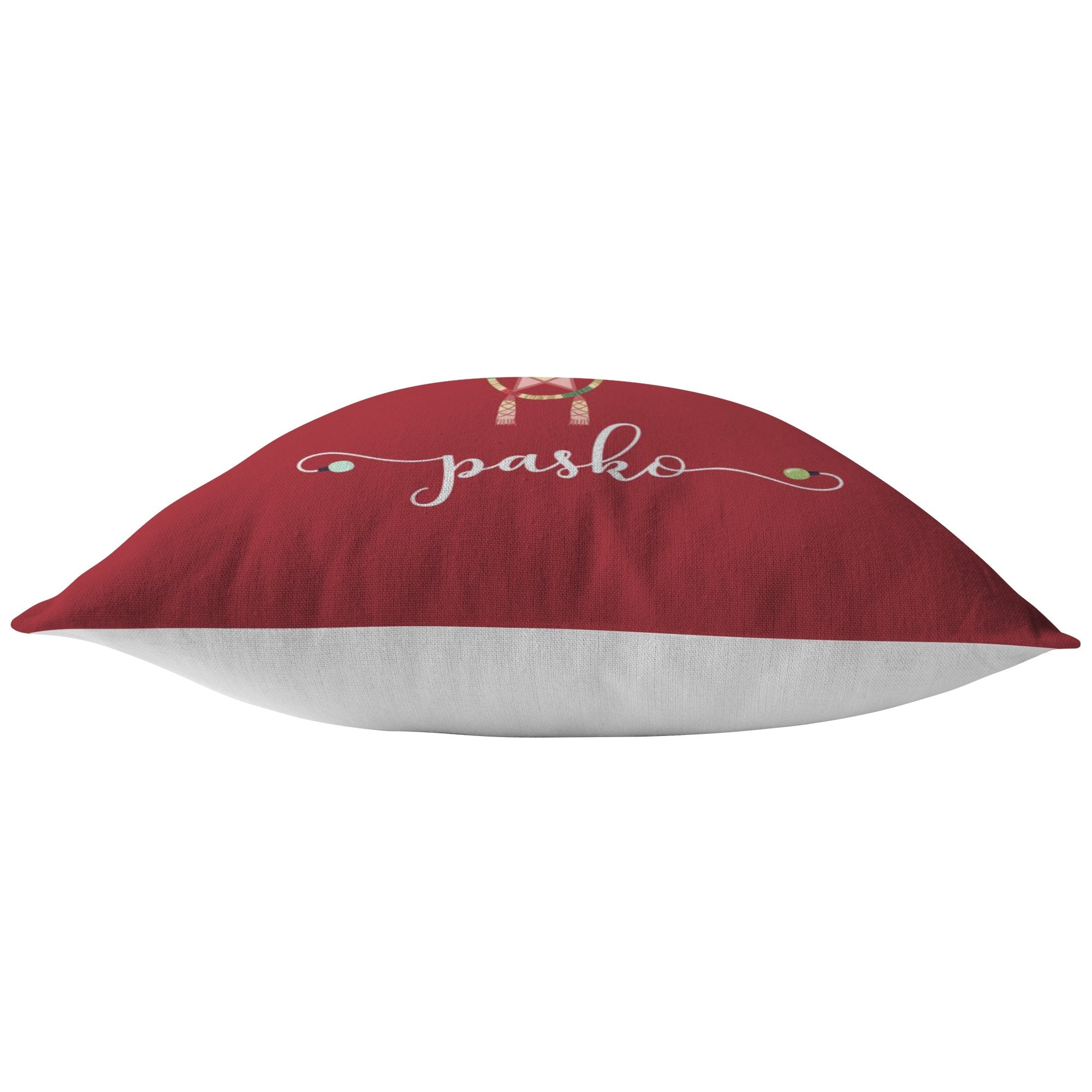 Maligayang Pasko Red broadcloth pillowPillows Multi - My E Three