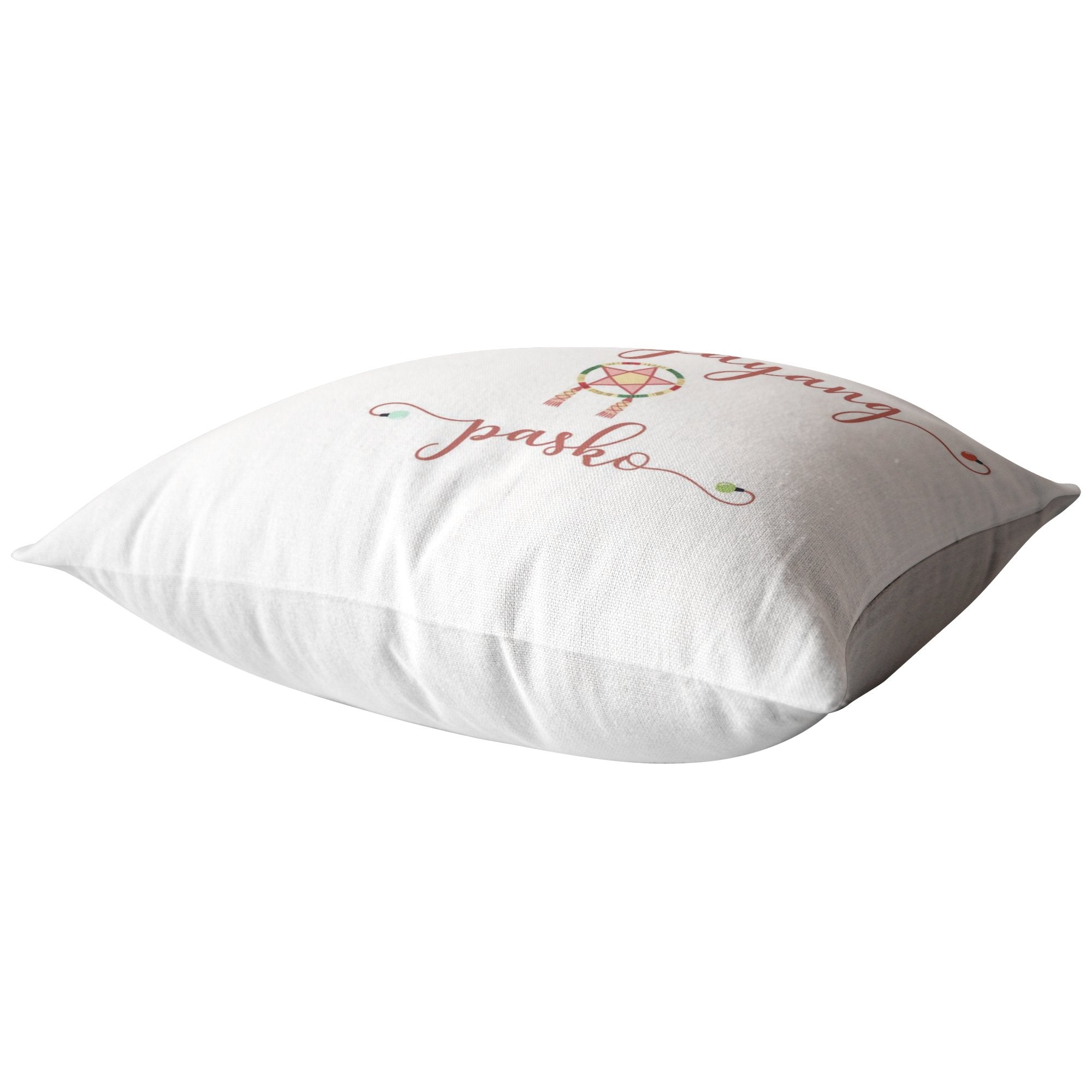 Maligayang Pasko White broadcloth pillowPillows Multi - My E Three