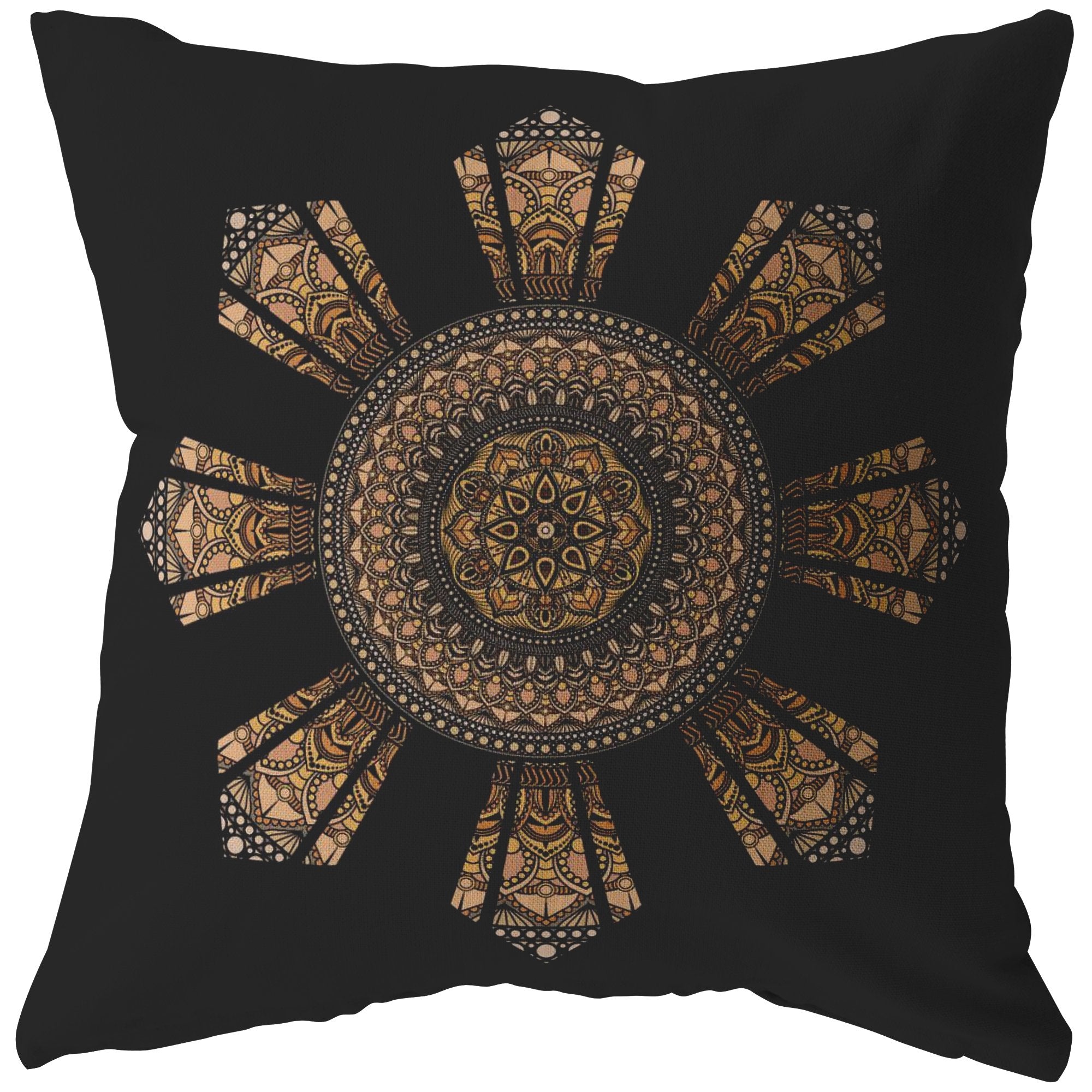 Mandala Filipino - Black boradcloth pillowsPillows Multi - My E Three