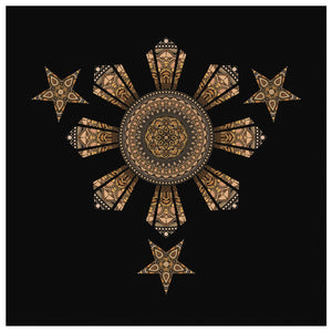 Mandala Filipino Black Square Gallery Canvas WrapCanvas Wall Art 3 - My E Three