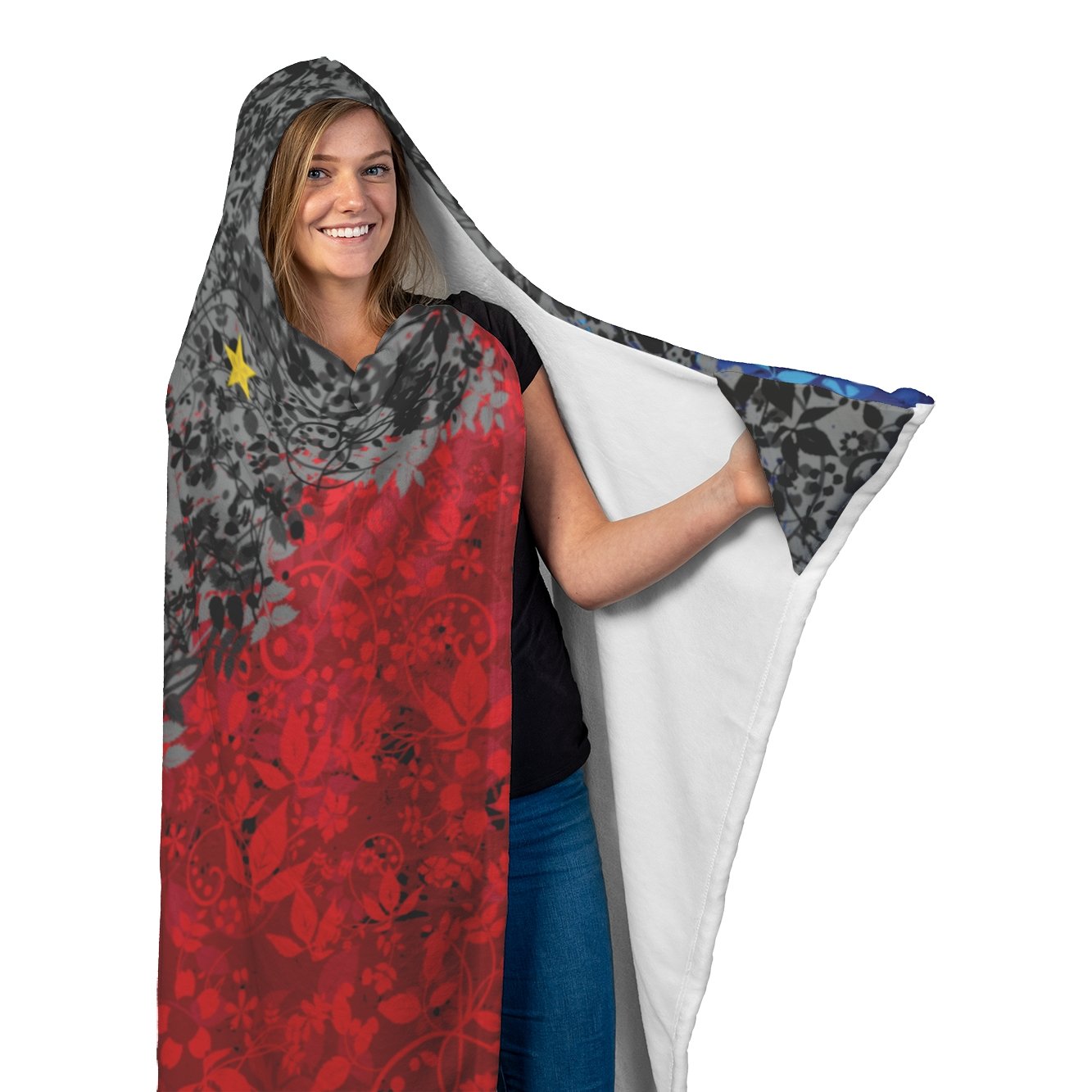 Philippines Floral Flag Hooded BlanketHooded Blanket - My E Three