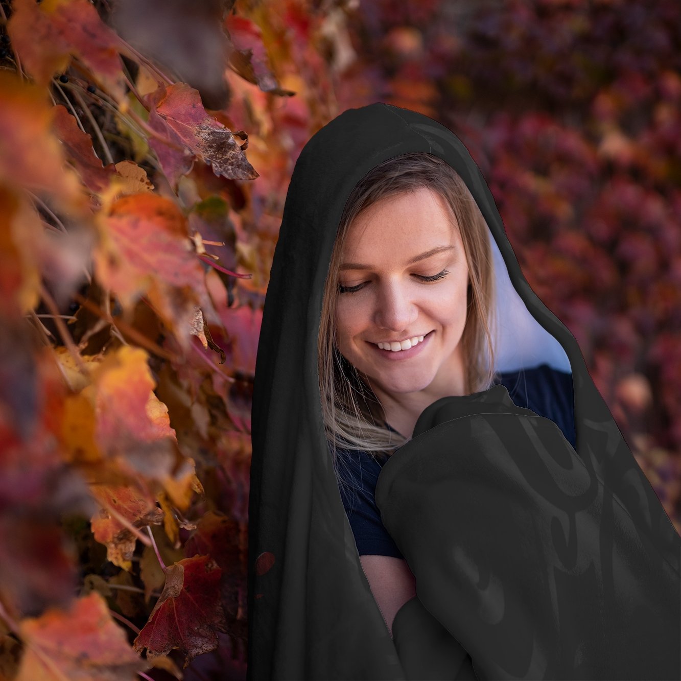 Traithlon Swim Bike Run Black with Red - Hooded BlanketHooded Blanket - My E Three