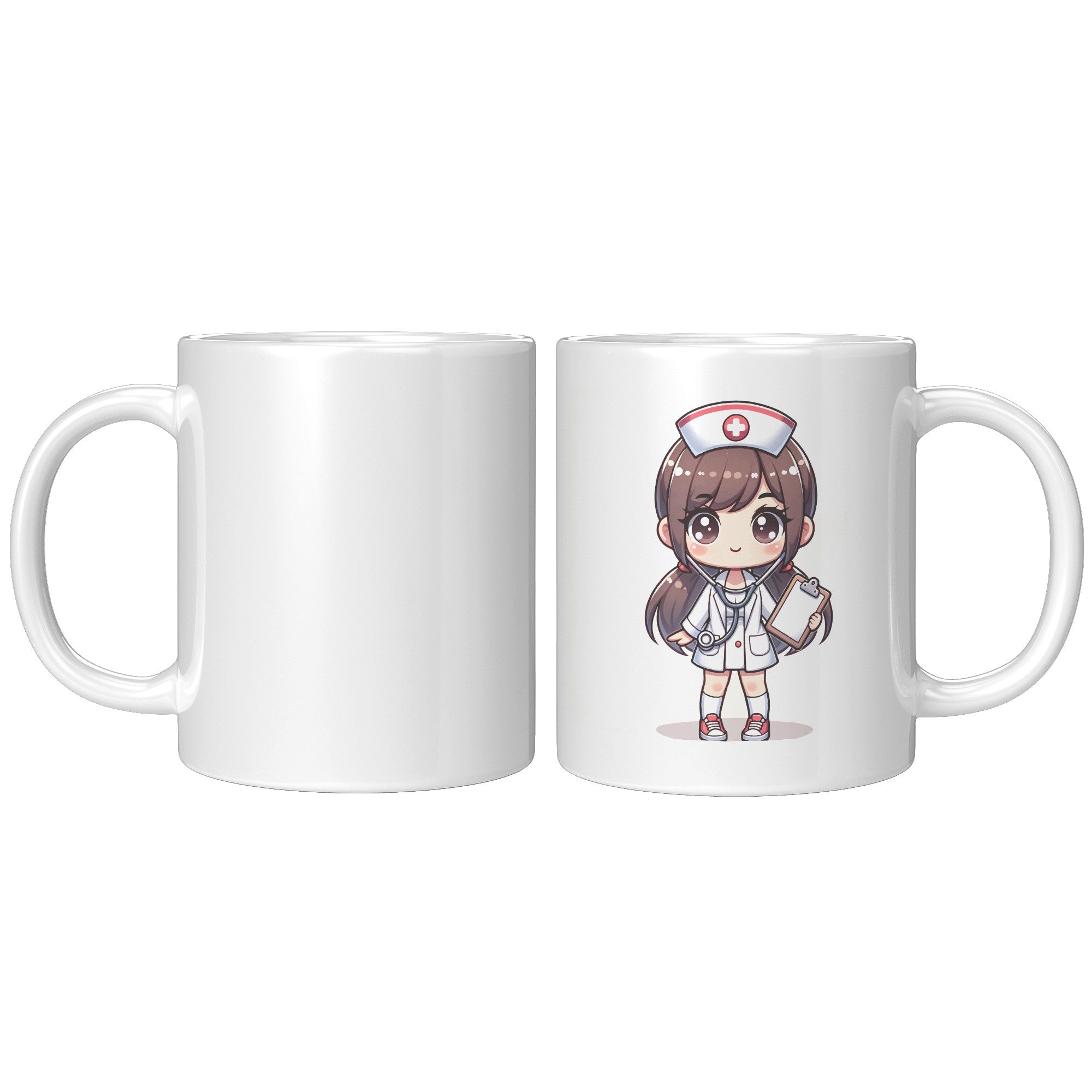 11 oz Custom RN Nurse Gift Coffee Mug - Cute Cartoon Nurse Design - Perfect for Nurse's Day, Birthdays, Graduations - Durable & Fun Mug for Everyday Heroes