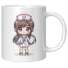 11 oz Custom RN Nurse Gift Coffee Mug - Cute Cartoon Nurse Design - Perfect for Nurse's Day, Birthdays, Graduations - Durable & Fun Mug for Everyday Heroes