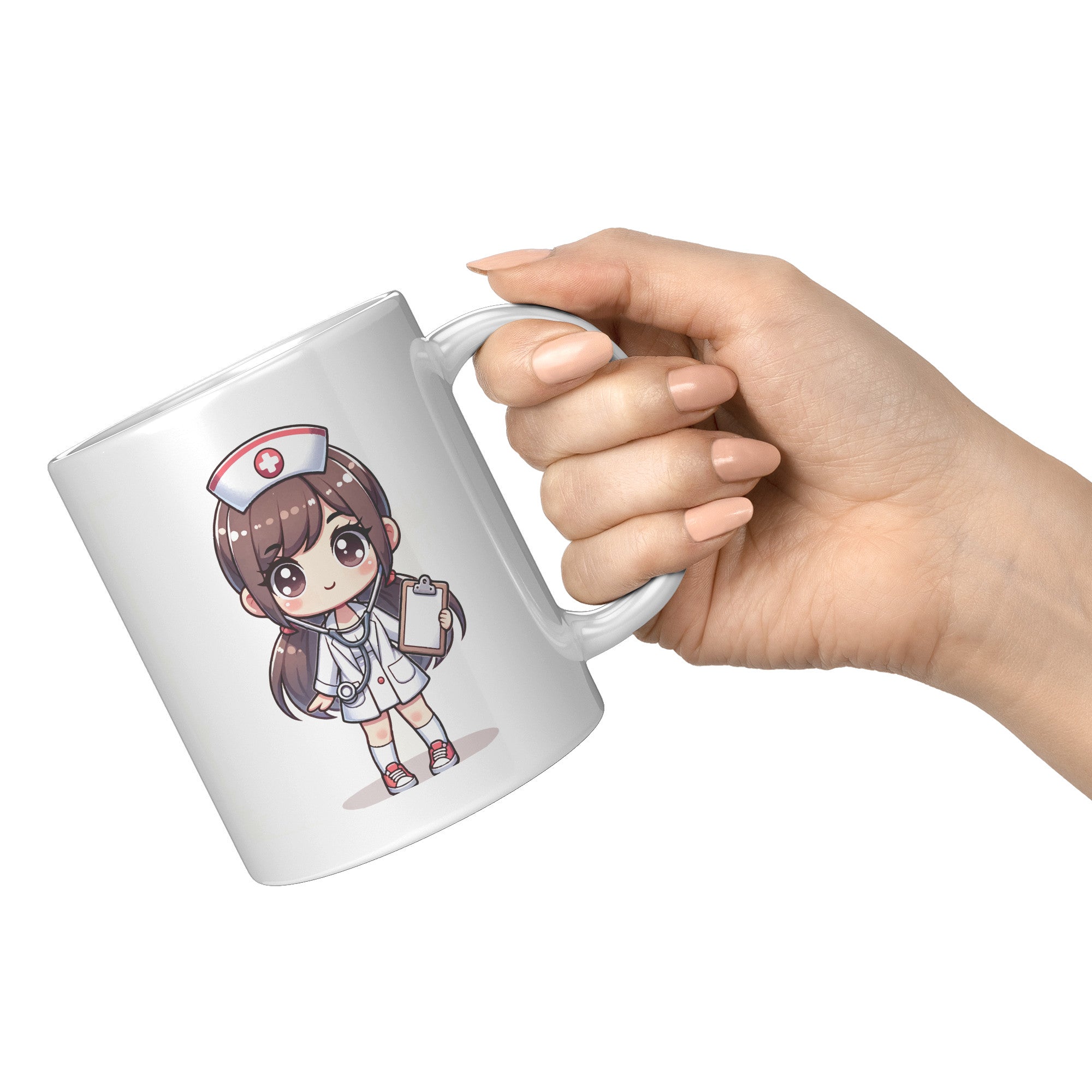11 oz Custom RN Nurse Gift Coffee Mug - Cute Cartoon Nurse Design - Perfect for Nurse's Day, Birthdays, Graduations - Durable & Fun Mug for Everyday Heroes