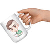 15 oz Custom RN Nurse Gift Coffee Mug - Cute Cartoon Nurse Design - Perfect for Nurse's Day, Birthdays, Graduations - Durable & Fun Mug for Everyday Heroes