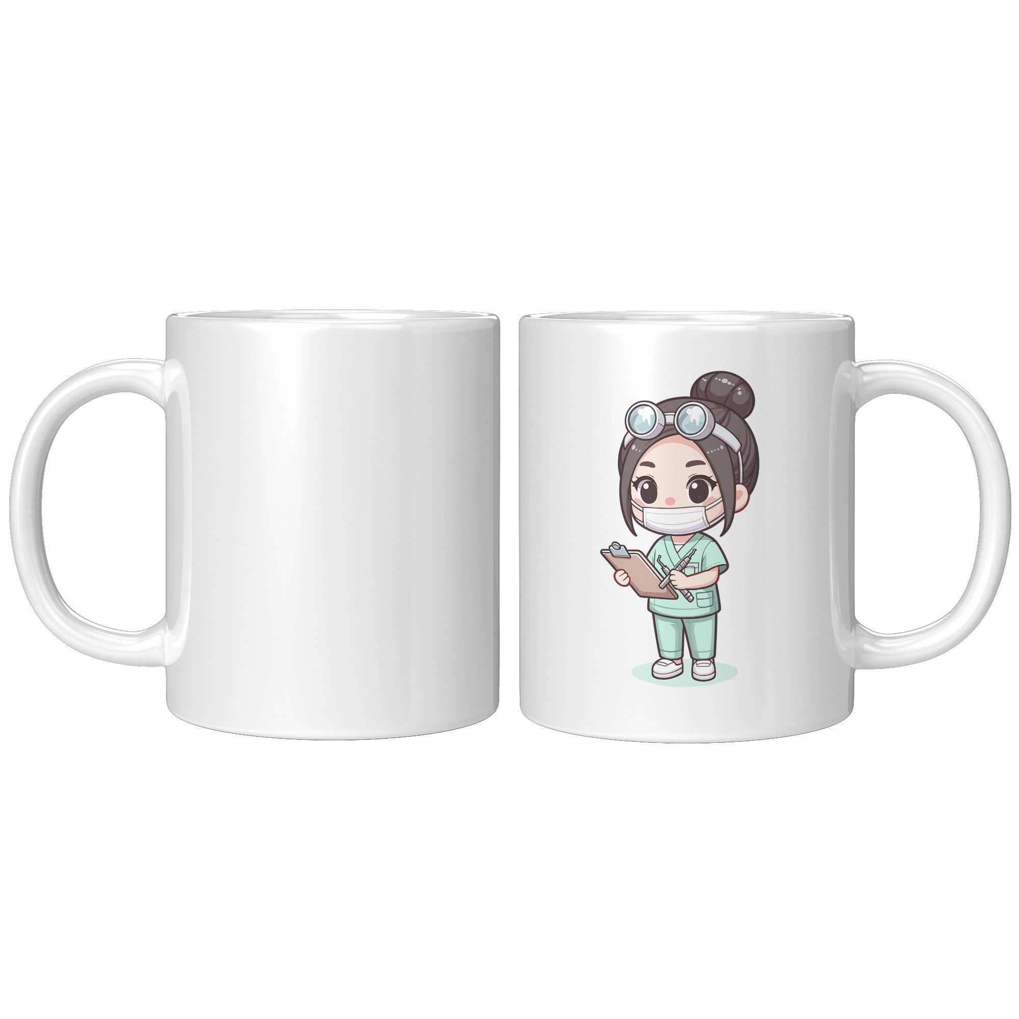 11 oz Custom Cartoon Dentist DDS Coffee Mug - Adorable Dental Cartoon Cup - Fun Gift for Dentists & Dental Students - Smile-Inspiring Morning Brew Holder -EE