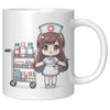 11 oz Custom RN Nurse Gift Coffee Mug - Cute Cartoon Nurse Design - Perfect for Nurse's Day, Birthdays, Graduations - Durable & Fun Mug for Everyday Heroes