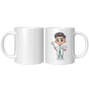 11 oz Custom Cartoon Dentist DDS Coffee Mug - Adorable Dental Cartoon Cup - Fun Gift for Dentists & Dental Students - Smile-Inspiring Morning Brew Holder -EE