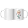 11 oz Custom Cartoon Dentist DDS Coffee Mug - Adorable Dental Cartoon Cup - Fun Gift for Dentists & Dental Students - Smile-Inspiring Morning Brew Holder -EE