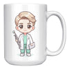 15 oz Custom Cartoon Dentist DDS Coffee Mug - Adorable Dental Cartoon Cup - Fun Gift for Dentists & Dental Students - Smile-Inspiring Morning Brew Holder -EE