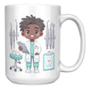 15 oz Custom Cartoon Dentist DDS Coffee Mug - Adorable Dental Cartoon Cup - Fun Gift for Dentists & Dental Students - Smile-Inspiring Morning Brew Holder -EE