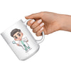 15 oz Custom Cartoon Dentist DDS Coffee Mug - Adorable Dental Cartoon Cup - Fun Gift for Dentists & Dental Students - Smile-Inspiring Morning Brew Holder -EE