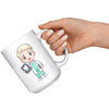 15 oz Custom Cartoon Dentist DDS Coffee Mug - Adorable Dental Cartoon Cup - Fun Gift for Dentists & Dental Students - Smile-Inspiring Morning Brew Holder -EE