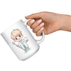 15 oz Custom Cartoon Dentist DDS Coffee Mug - Adorable Dental Cartoon Cup - Fun Gift for Dentists & Dental Students - Smile-Inspiring Morning Brew Holder -EE