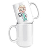 15 oz Custom Cartoon Dentist DDS Coffee Mug - Adorable Dental Cartoon Cup - Fun Gift for Dentists & Dental Students - Smile-Inspiring Morning Brew Holder -EE