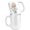 15 oz Custom Cartoon Dentist DDS Coffee Mug - Adorable Dental Cartoon Cup - Fun Gift for Dentists & Dental Students - Smile-Inspiring Morning Brew Holder -EE