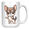 15oz Charming Chihuahua Cartoon Cofee Mugs - Cute Dog Lover Mug - Perfect Gift for Chihuahua Owners - Adorable Puppy Graphic Coffee Mug - A