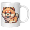 11oz Chow Chow Cartoon Coffee Mug - Fluffy Dog Lover Mug - Perfect Gift for Chow Owners - Cute & Cuddly Canine Coffe Cup