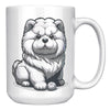 15oz Chow Chow Cartoon Coffee Mug - Fluffy Dog Lover Mug - Perfect Gift for Chow Owners - Cute & Cuddly Canine Coffe Cup