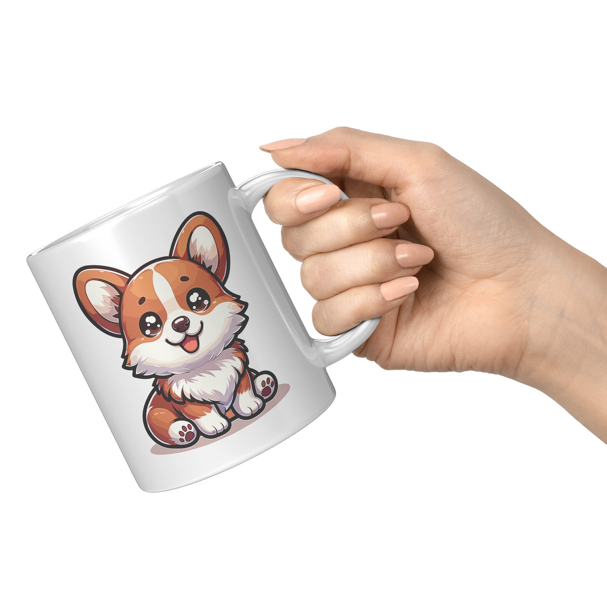 11oz Corgi Lover Cartoon Mug - Adorable Corgi Dog Mug - Perfect Gift for Corgi Owners - Cute Pembroke Welsh Corgi Mug" - D