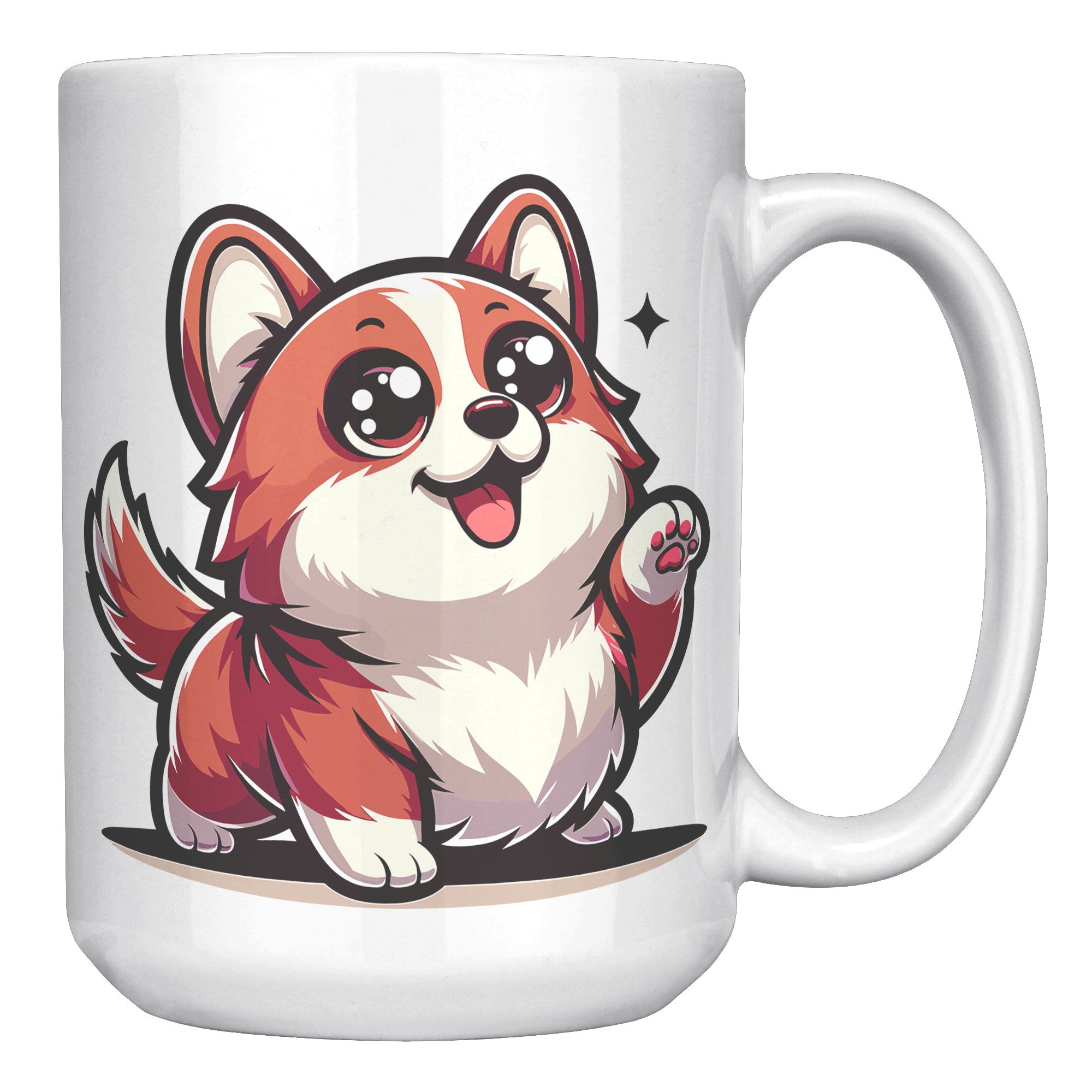 15oz Corgi Lover Cartoon Mug - Adorable Corgi Dog Mug - Perfect Gift for Corgi Owners - Cute Pembroke Welsh Corgi Mug" - C1