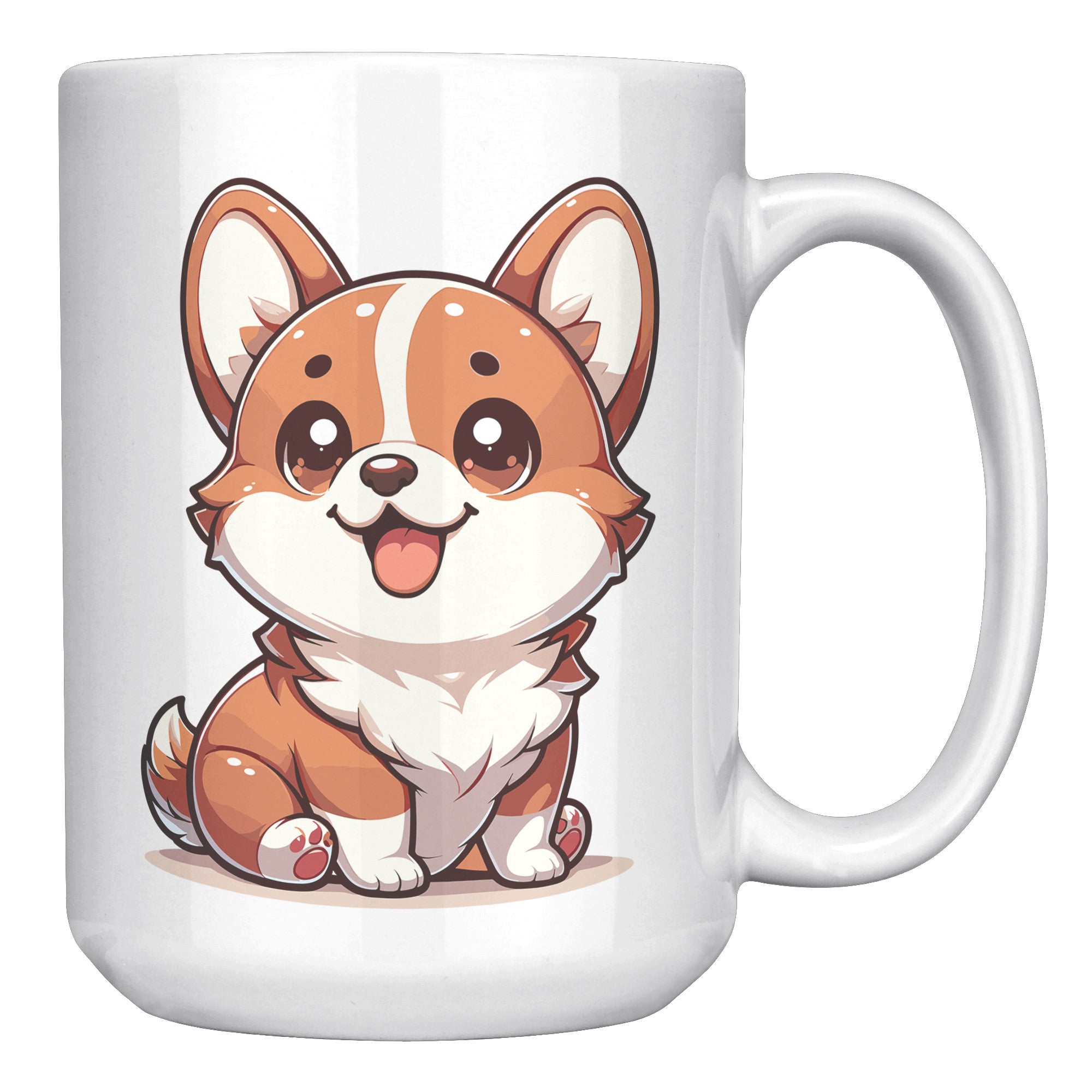 15oz Corgi Lover Cartoon Mug - Adorable Corgi Dog Mug - Perfect Gift for Corgi Owners - Cute Pembroke Welsh Corgi Mug" - E1