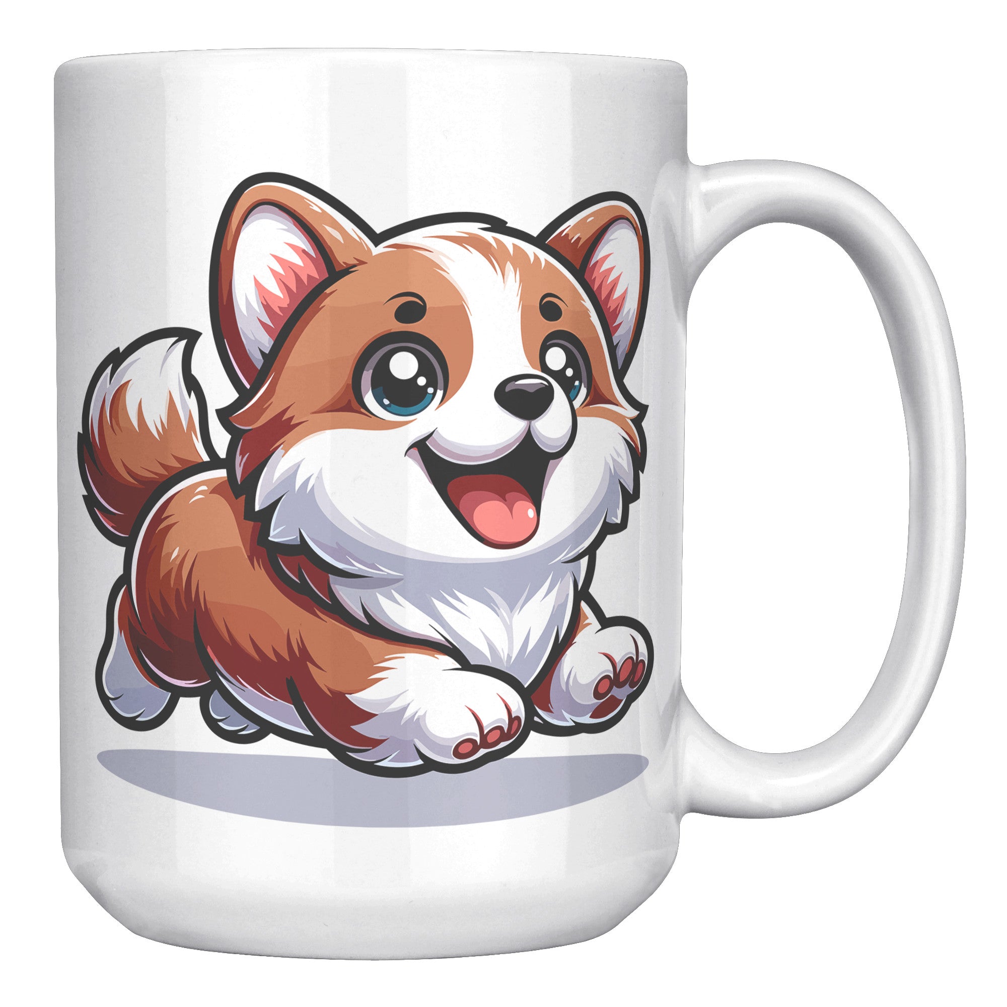 15oz Corgi Lover Cartoon Mug - Adorable Corgi Dog Mug - Perfect Gift for Corgi Owners - Cute Pembroke Welsh Corgi Mug" - B1