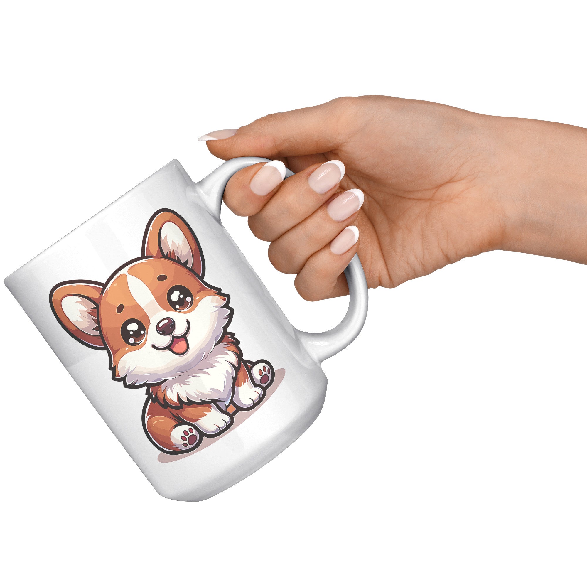 15oz Corgi Lover Cartoon Mug - Adorable Corgi Dog Mug - Perfect Gift for Corgi Owners - Cute Pembroke Welsh Corgi Mug" - D1