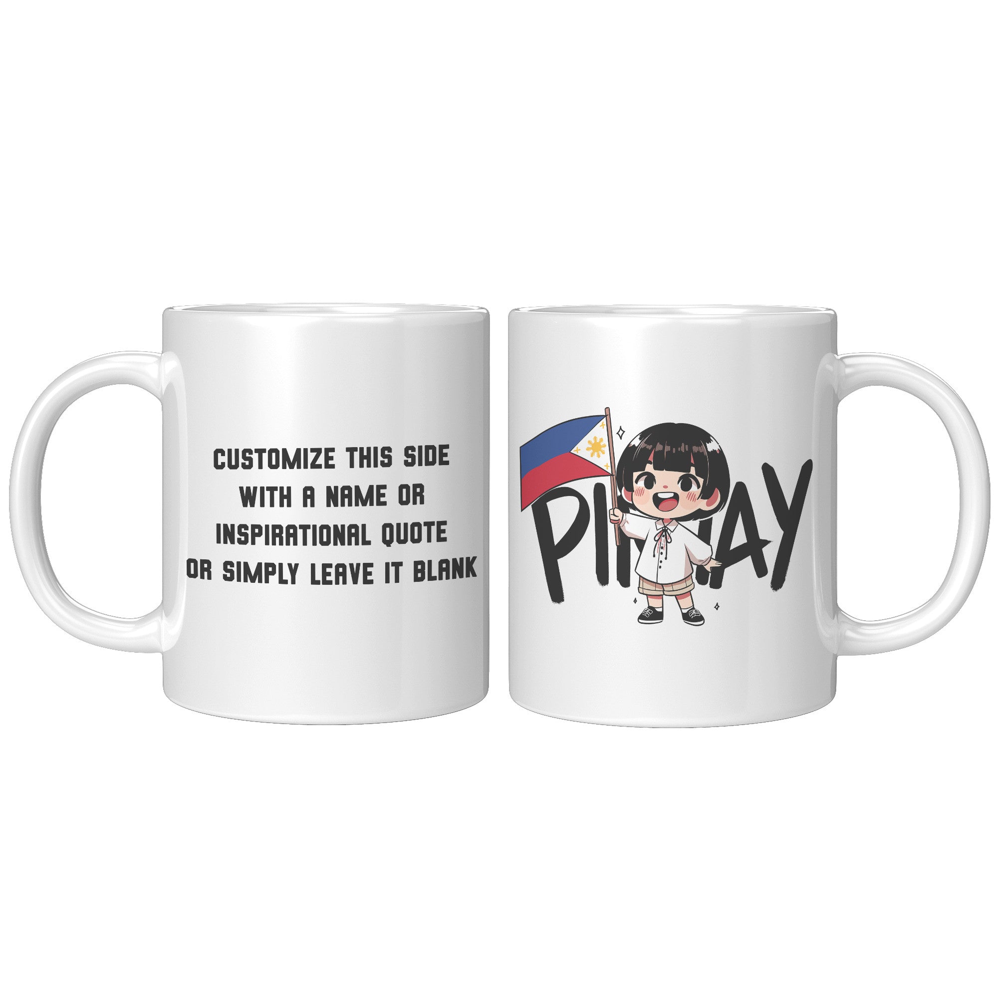 "Cute Cartoon Filipino Pride Coffee Mug - Vibrant Pinoy Pride Cup - Perfect Gift for Filipinos - Colorful Philippines Heritage Mug" - B