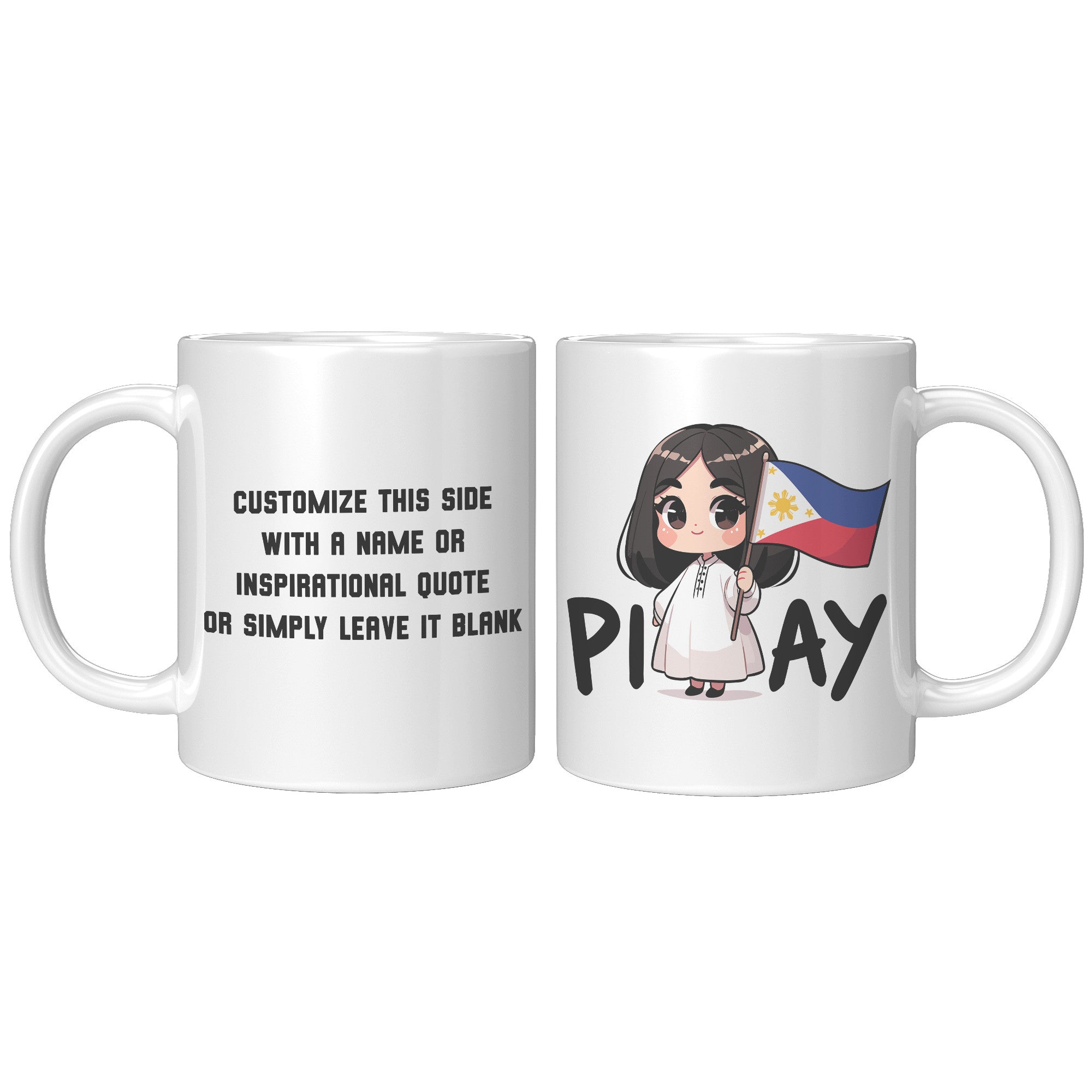 "Cute Cartoon Filipino Pride Coffee Mug - Vibrant Pinoy Pride Cup - Perfect Gift for Filipinos - Colorful Philippines Heritage Mug" - F