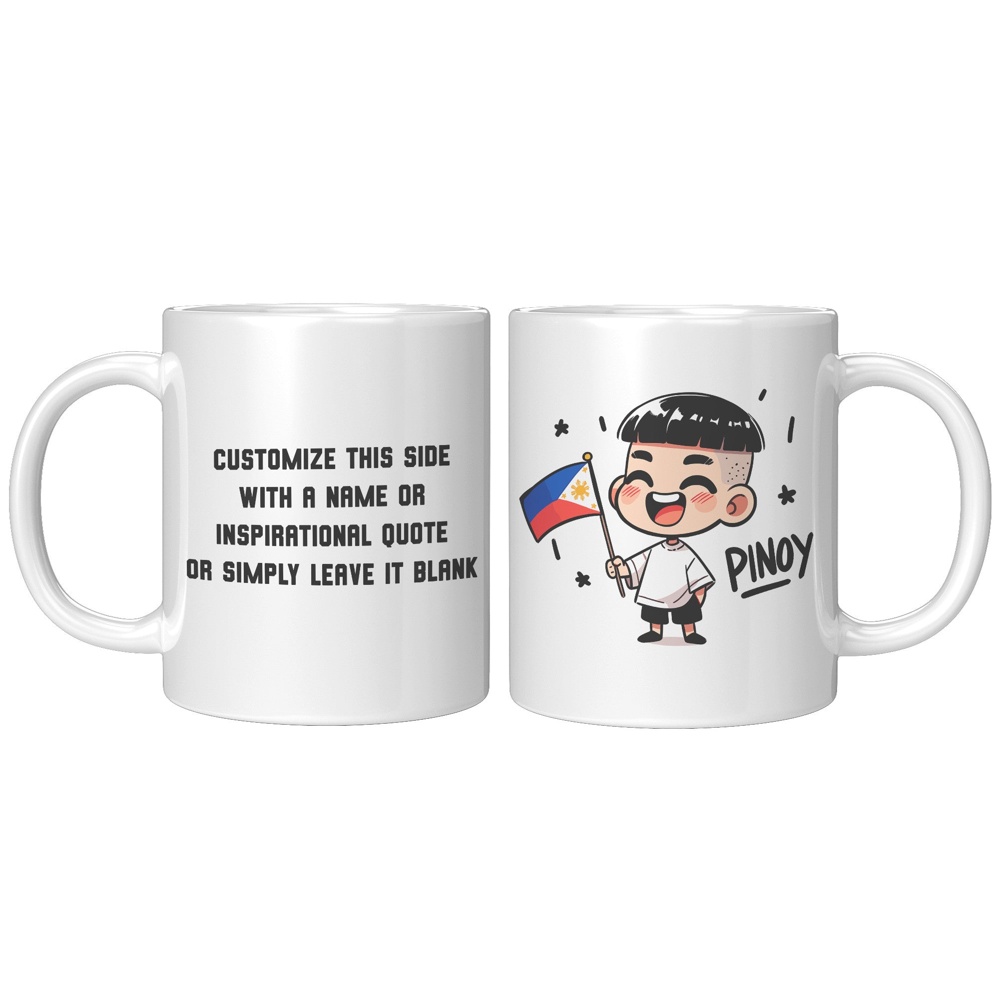 "Cute Cartoon Filipino Pride Coffee Mug - Vibrant Pinoy Pride Cup - Perfect Gift for Filipinos - Colorful Philippines Heritage Mug" - S