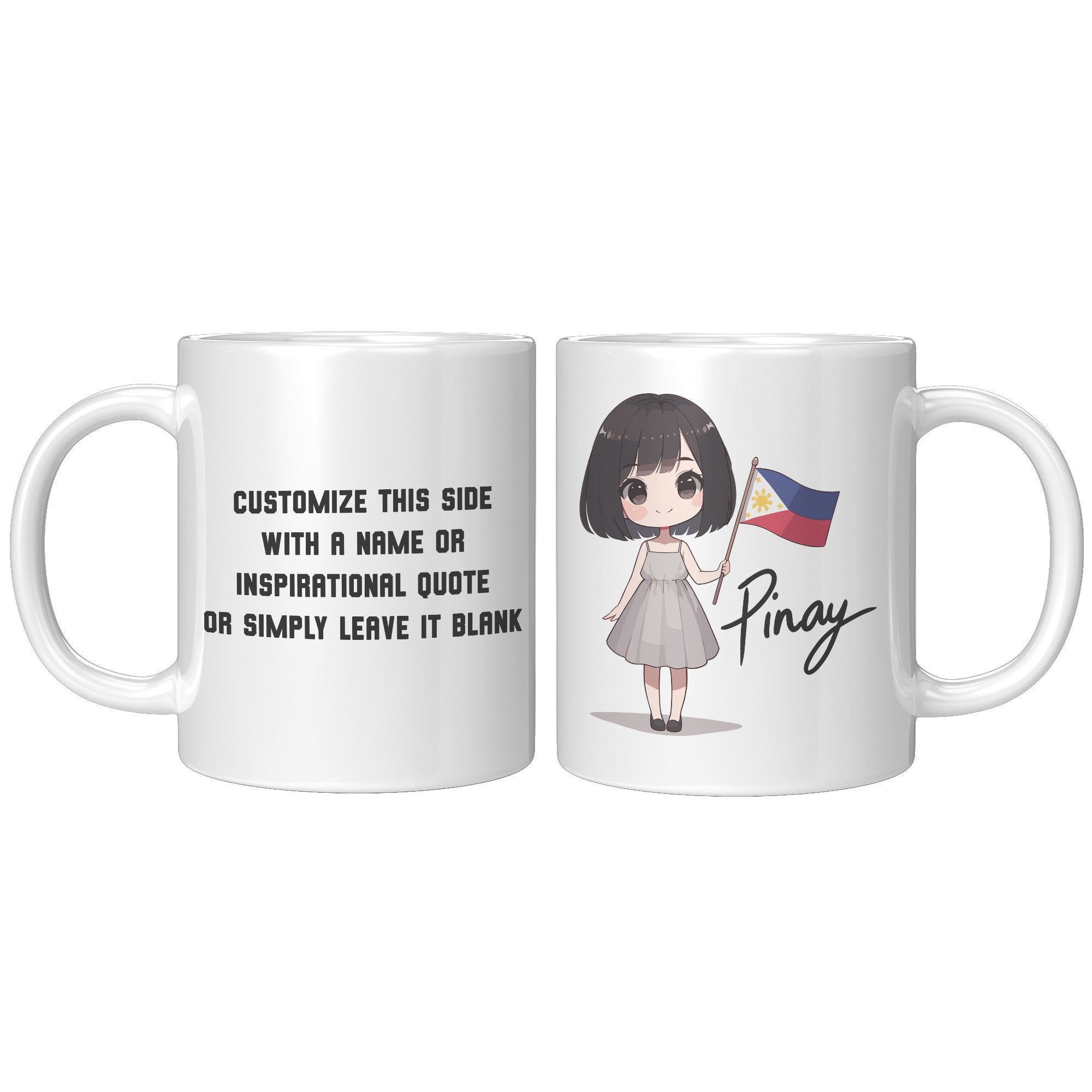 "Cute Cartoon Filipino Pride Coffee Mug - Vibrant Pinoy Pride Cup - Perfect Gift for Filipinos - Colorful Philippines Heritage Mug" - E