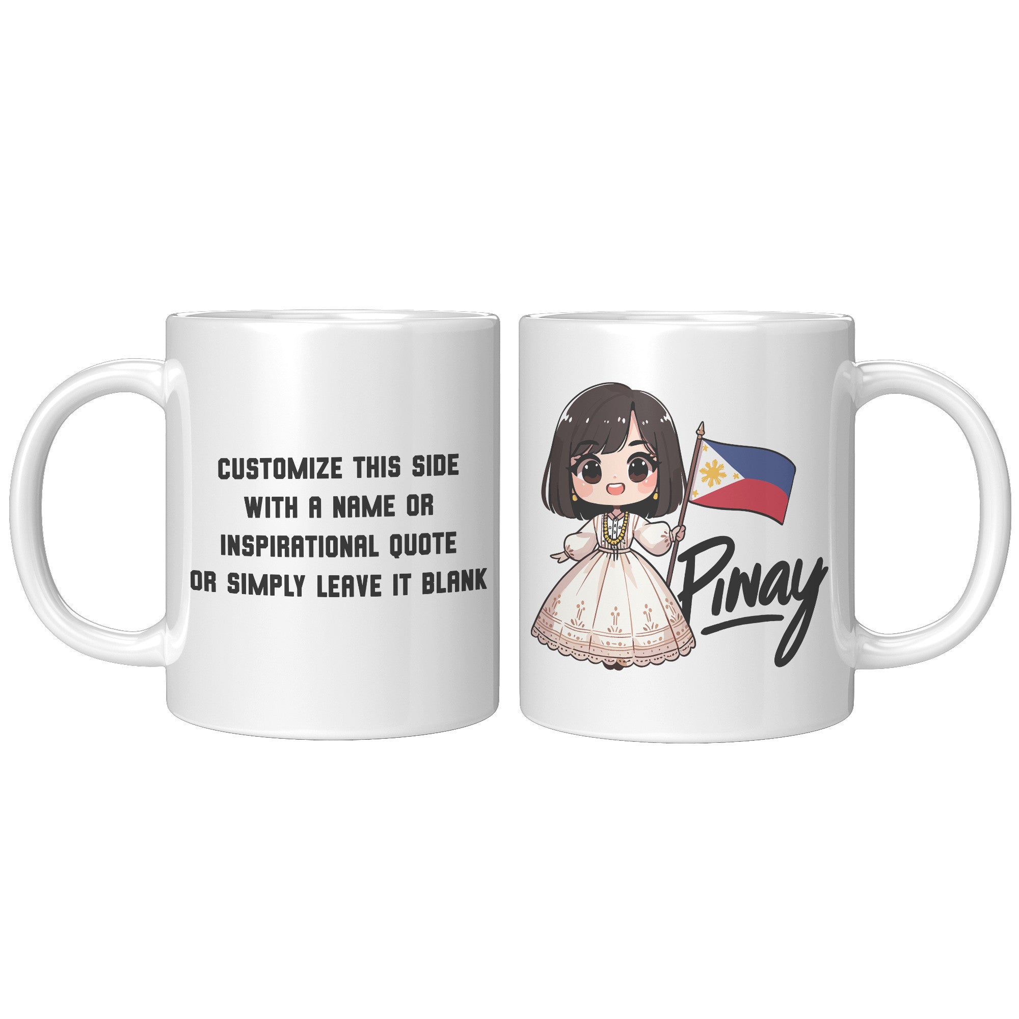 "Cute Cartoon Filipino Pride Coffee Mug - Vibrant Pinoy Pride Cup - Perfect Gift for Filipinos - Colorful Philippines Heritage Mug" - J