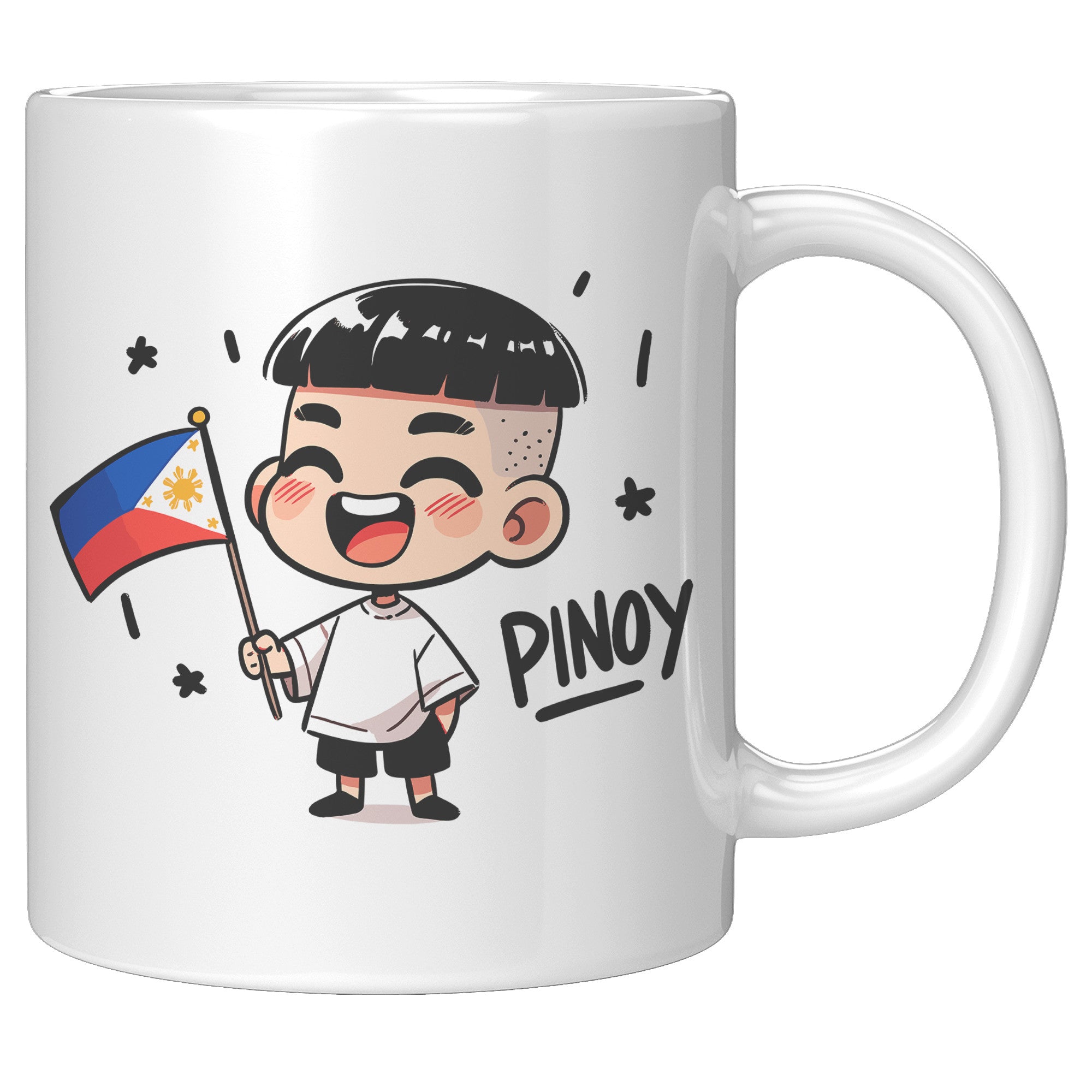 "Cute Cartoon Filipino Pride Coffee Mug - Vibrant Pinoy Pride Cup - Perfect Gift for Filipinos - Colorful Philippines Heritage Mug" - S